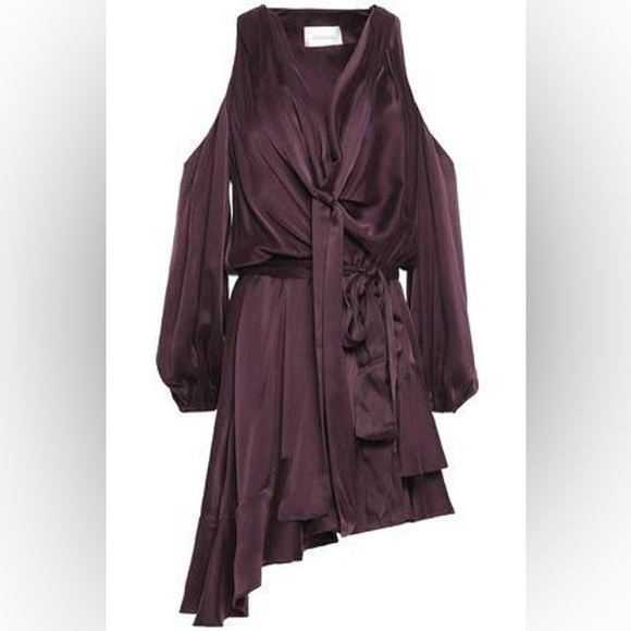 Zimmermann Wrap Silk Dress in Burgundy - Size AU1 - Picture 7 of 7